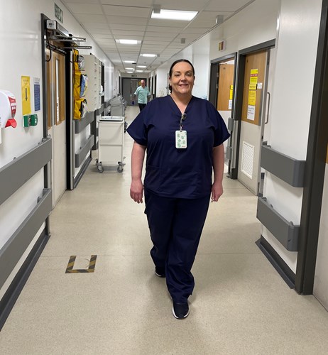 WUTH Photo of a nurse on the corridor in endoscopy