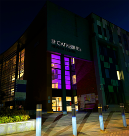 St Catherine's Health Centre lit up pink for breast screening awareness