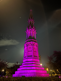 Victoria Monument lit up pink for breast screening awareness